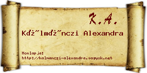 Kálmánczi Alexandra névjegykártya