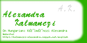 alexandra kalmanczi business card